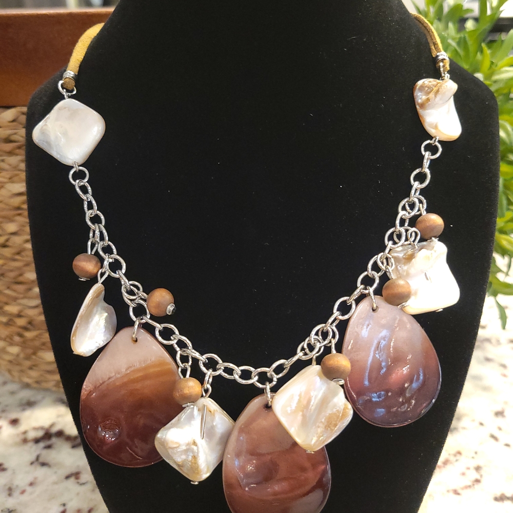 Brown and Cream Shell Necklace